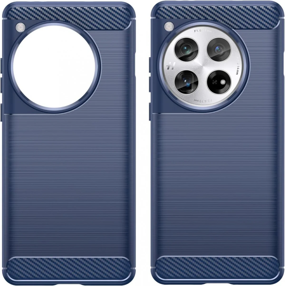 OnePlus 12 Hoesje Geborsteld TPU Flexibele Back Cover Blauw afbeelding 2