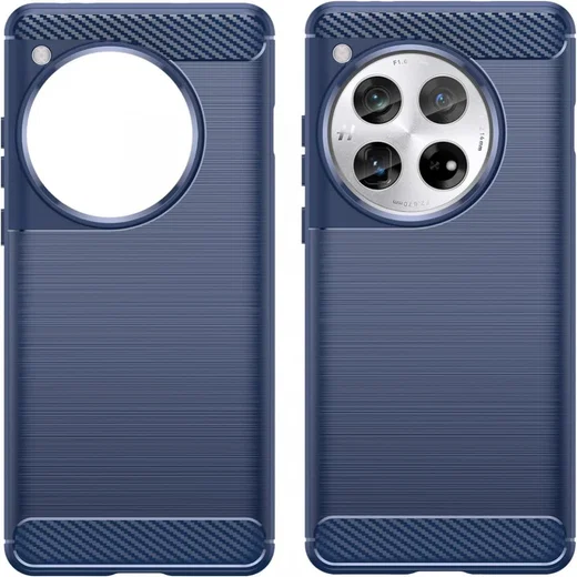 OnePlus 12 Hoesje Geborsteld TPU Flexibele Back Cover Blauw afbeelding 2