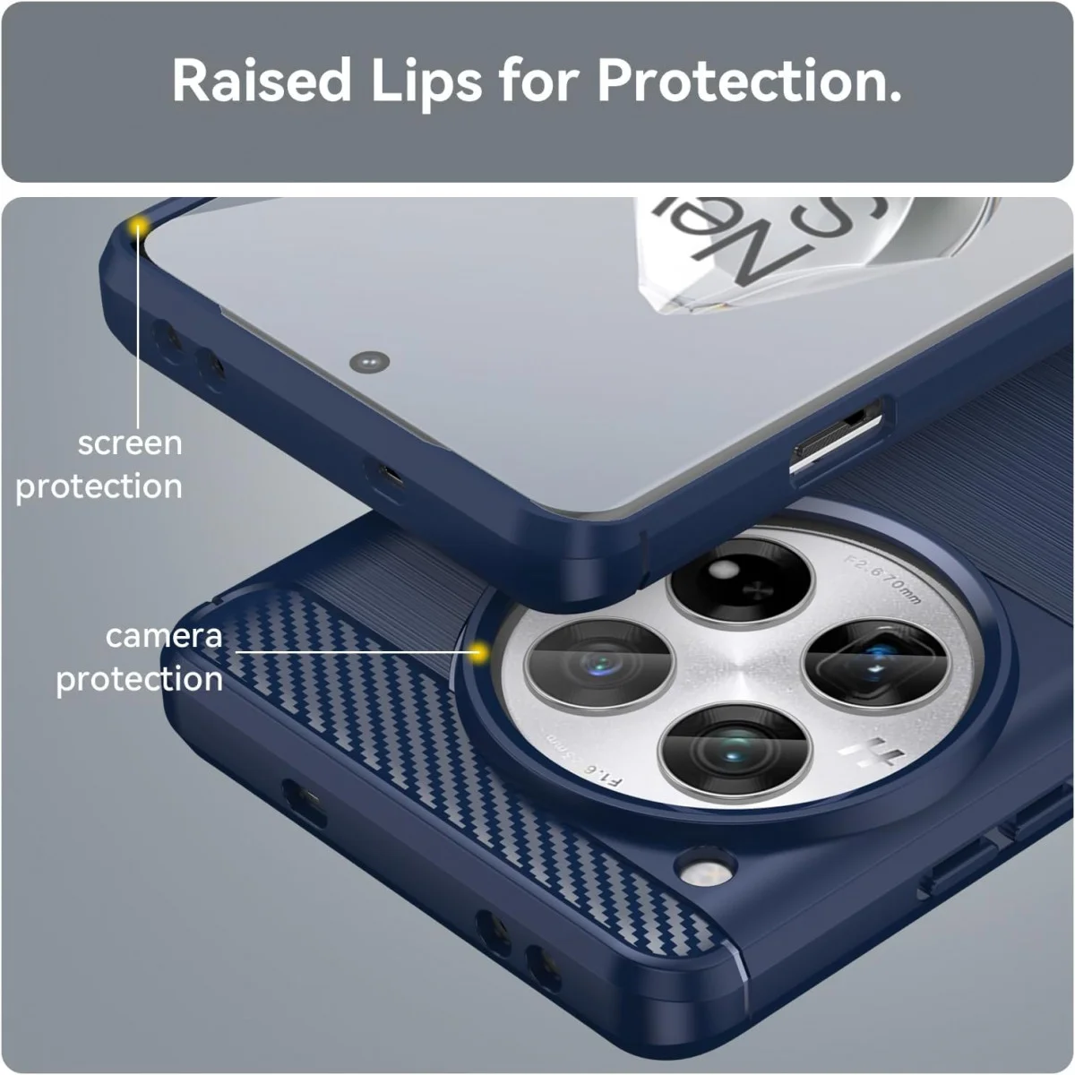 OnePlus 12 Hoesje Geborsteld TPU Flexibele Back Cover Blauw afbeelding 8