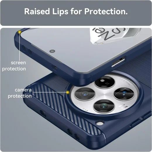 OnePlus 12 Hoesje Geborsteld TPU Flexibele Back Cover Blauw afbeelding 8
