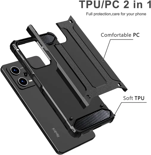 Xiaomi Redmi 13C / Poco C65 Hoesje Shock Proof Hybride Back Cover Blauw afbeelding 7
