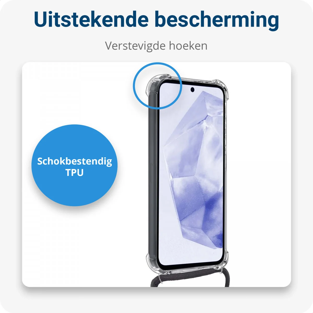 Samsung Galaxy A35 Hoesje met Koord Schokbestendig TPU Transparant afbeelding 2