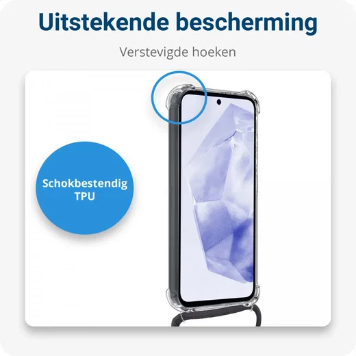 Samsung Galaxy A35 Hoesje met Koord Schokbestendig TPU Transparant afbeelding 2