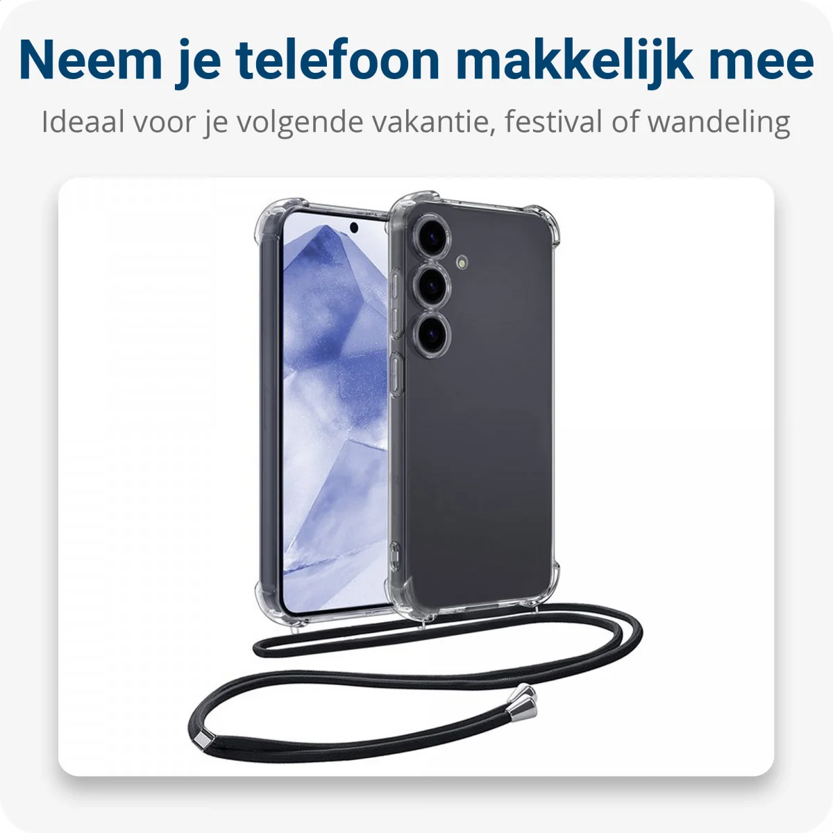 Samsung Galaxy A35 Hoesje met Koord Schokbestendig TPU Transparant afbeelding 3
