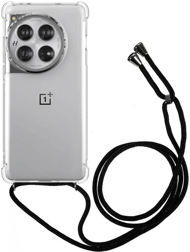 OnePlus 12 Hoesje met Koord Schokbestendig TPU Transparant afbeelding 1