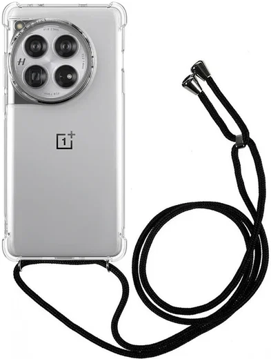 OnePlus 12 Hoesje met Koord Schokbestendig TPU Transparant afbeelding 1
