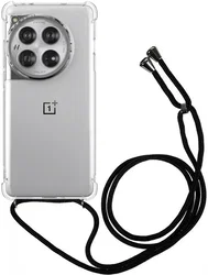 OnePlus 12 Hoesje met Koord Schokbestendig TPU Transparant afbeelding