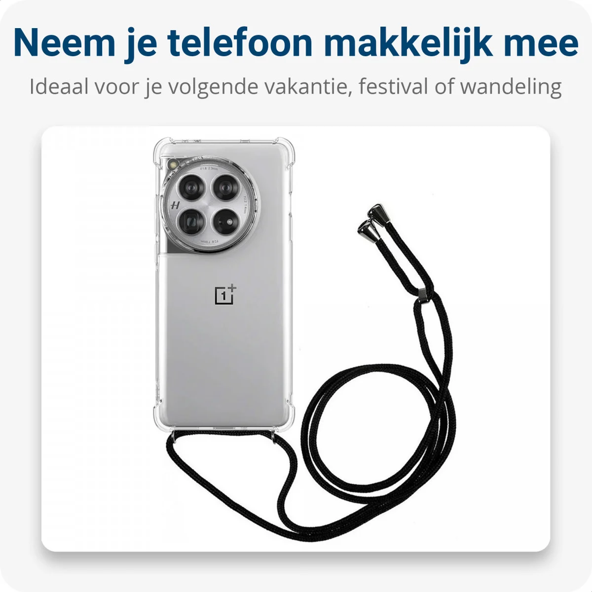 OnePlus 12 Hoesje met Koord Schokbestendig TPU Transparant afbeelding 3