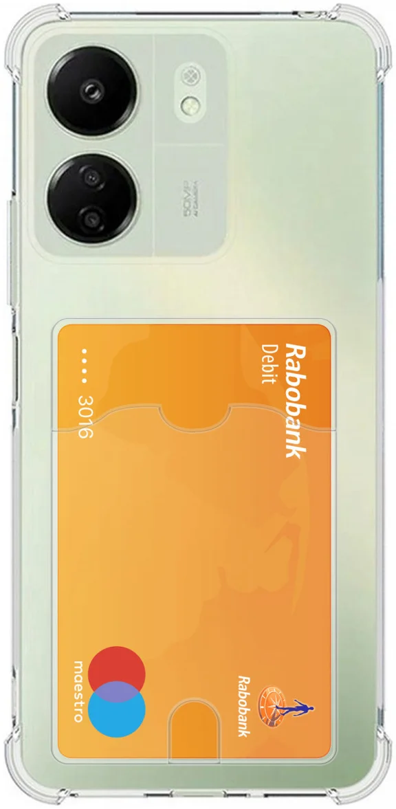 Xiaomi Redmi 13C / Poco C65 Hoesje Dun TPU Pasjeshouder Back Cover Transparant afbeelding 1