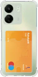 Xiaomi Redmi 13C / Poco C65 Hoesje Dun TPU Pasjeshouder Back Cover Transparant afbeelding