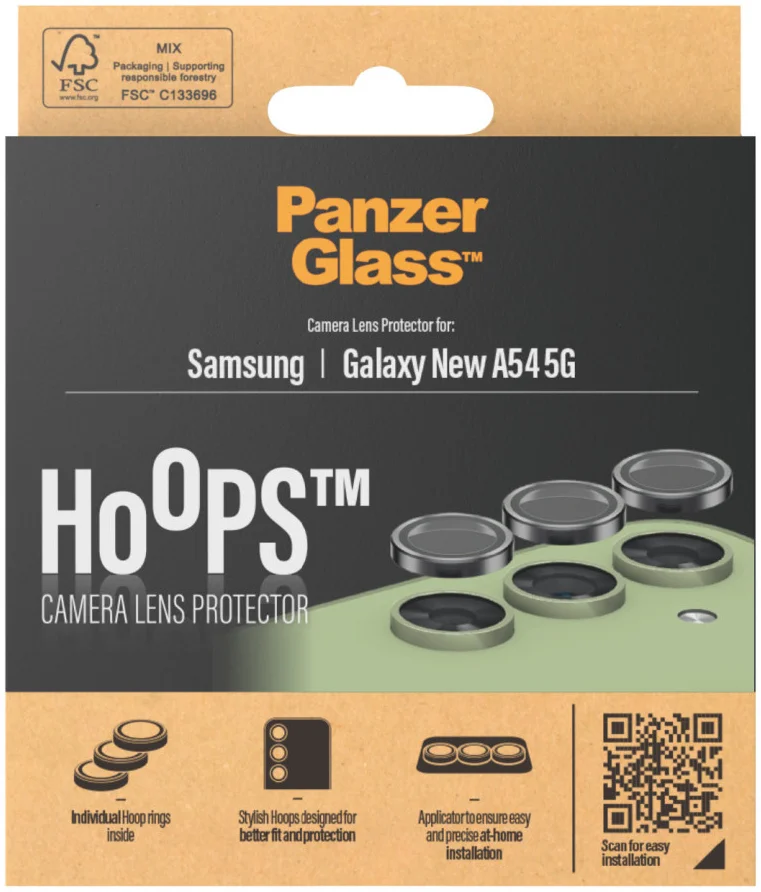 PanzerGlass Hoops Rings Samsung Galaxy A55 Camera Lens Protector Glas afbeelding 4