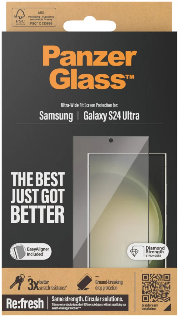 PanzerGlass Refresh Ultra-Wide Samsung S24 Ultra Protector Easyaligner afbeelding 4