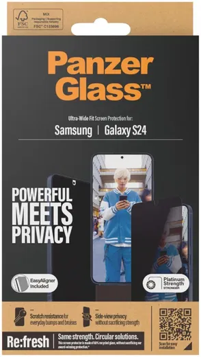 PanzerGlass Ultra-Wide Samsung S24 Screen Protector Privacy Glass afbeelding 4