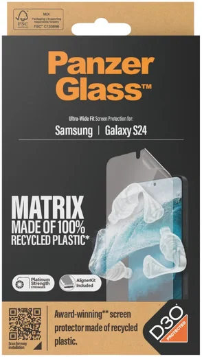 PanzerGlass Matrix D3O Ultra-Wide Samsung Galaxy S24 Protector Aligner afbeelding 4