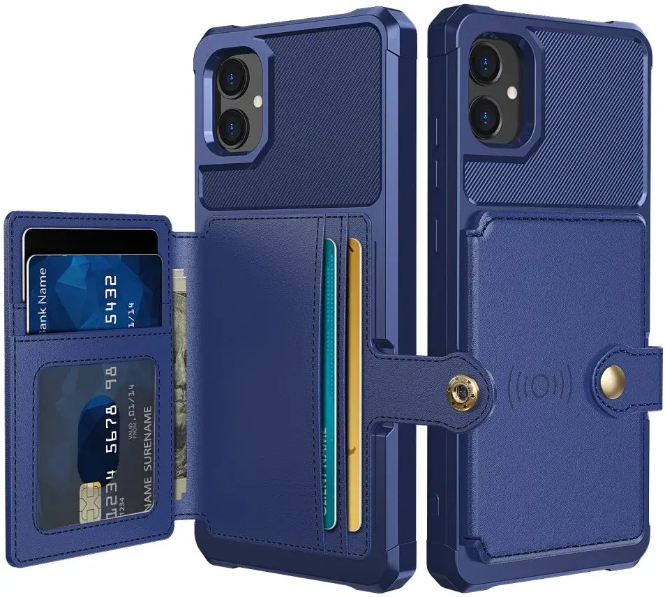 Samsung Galaxy A05 3 in 1 Back Cover Portemonnee Hoesje Blauw afbeelding 1