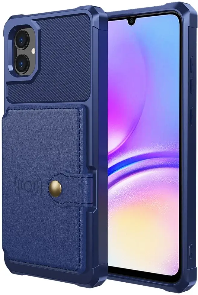 Samsung Galaxy A05 3 in 1 Back Cover Portemonnee Hoesje Blauw afbeelding 3