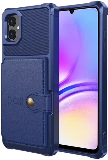 Samsung Galaxy A05 3 in 1 Back Cover Portemonnee Hoesje Blauw afbeelding 3