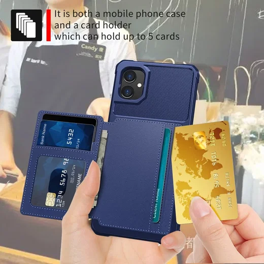 Samsung Galaxy A05 3 in 1 Back Cover Portemonnee Hoesje Blauw afbeelding 5