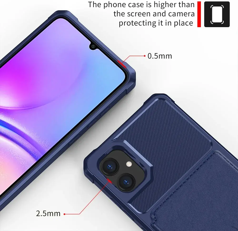 Samsung Galaxy A05 3 in 1 Back Cover Portemonnee Hoesje Blauw afbeelding 10
