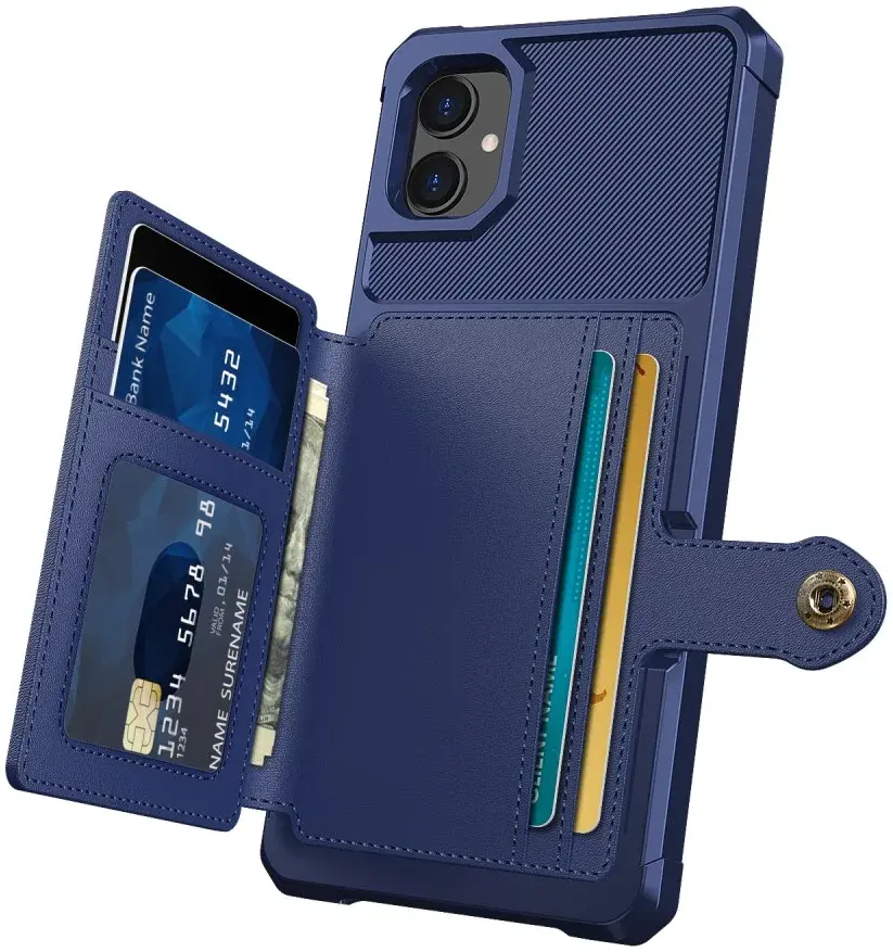 Samsung Galaxy A05 3 in 1 Back Cover Portemonnee Hoesje Blauw afbeelding 2