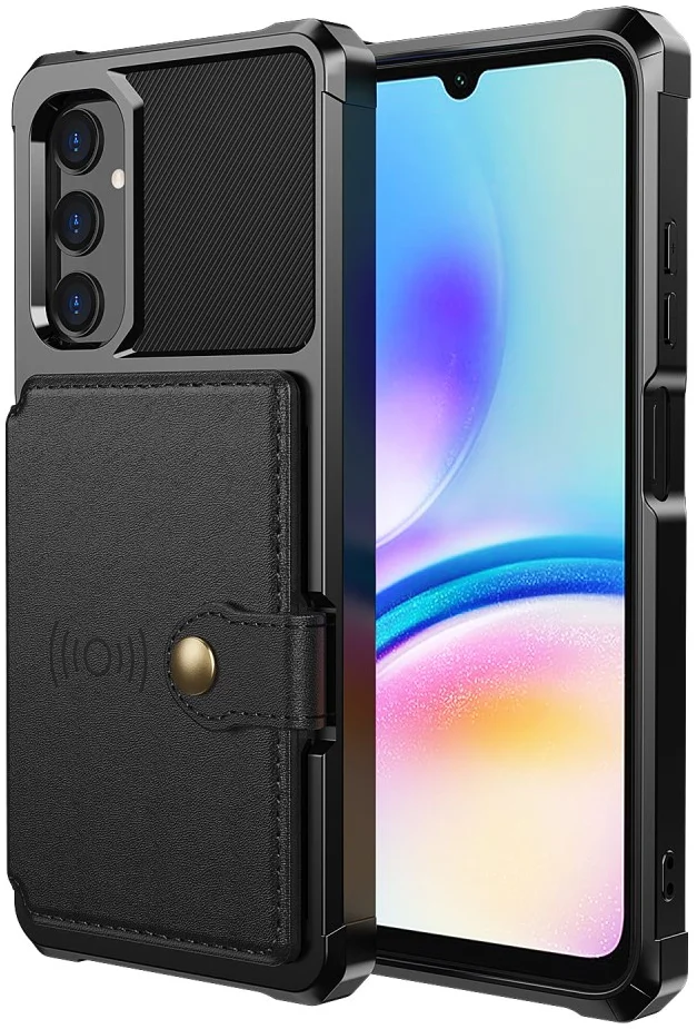 Samsung Galaxy A05s 3 in 1 Back Cover Portemonnee Hoesje Zwart afbeelding 2