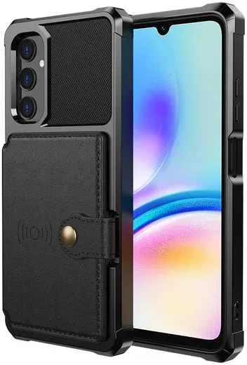Samsung Galaxy A05s 3 in 1 Back Cover Portemonnee Hoesje Zwart afbeelding 2