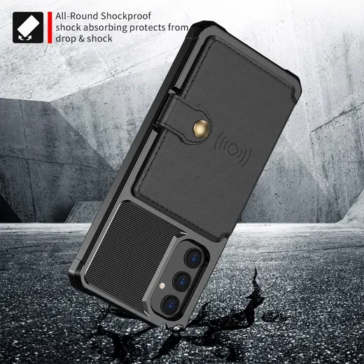 Samsung Galaxy A05s 3 in 1 Back Cover Portemonnee Hoesje Zwart afbeelding 5