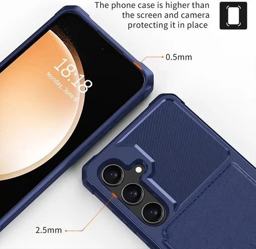 Samsung Galaxy A35 3 in 1 Back Cover Portemonnee Hoesje Donkerblauw afbeelding 8