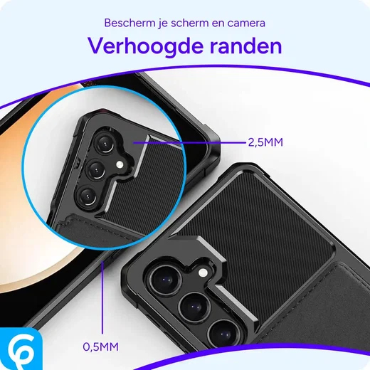 Samsung Galaxy A35 3 in 1 Back Cover Portemonnee Hoesje Zwart afbeelding 5