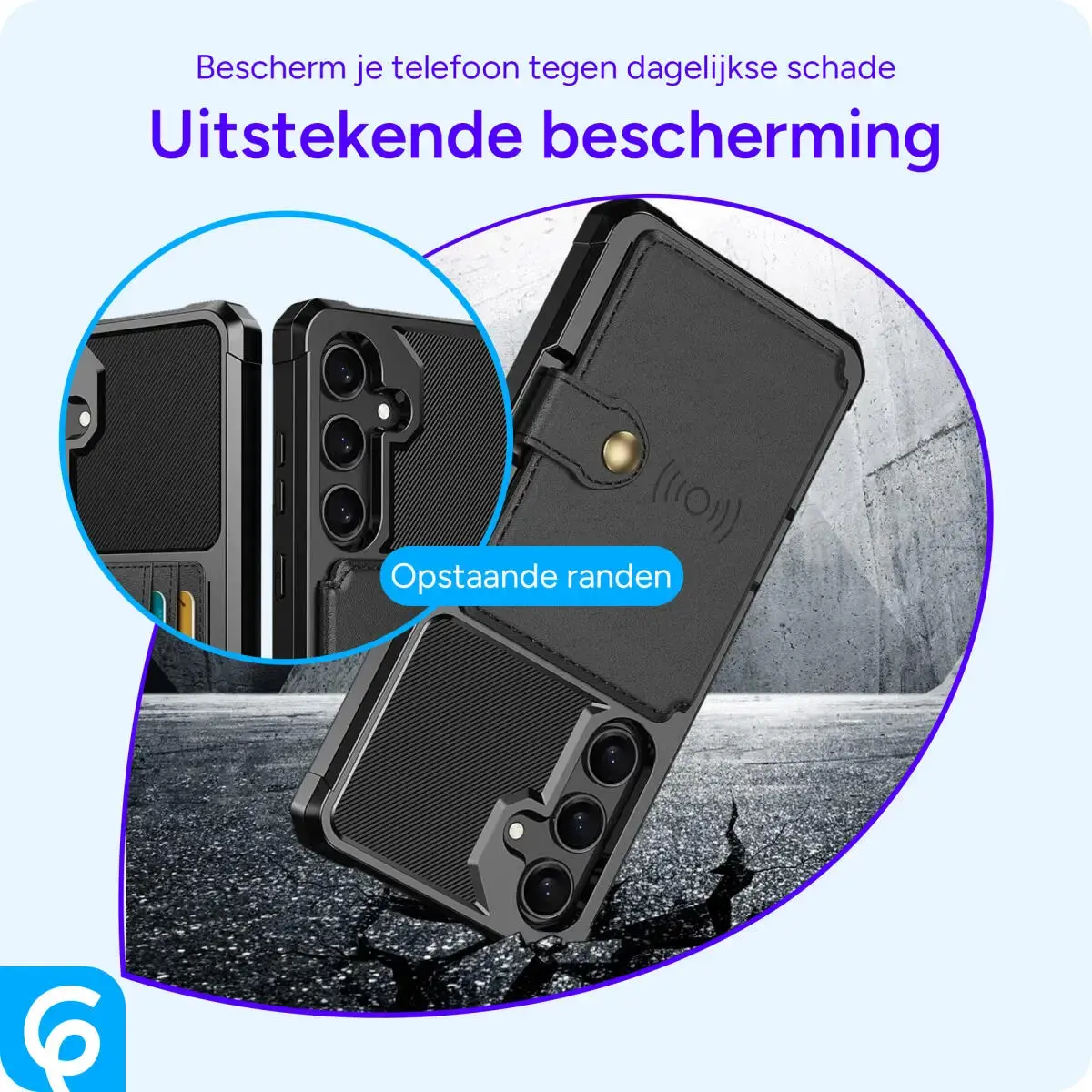 Samsung Galaxy A35 3 in 1 Back Cover Portemonnee Hoesje Zwart afbeelding 8