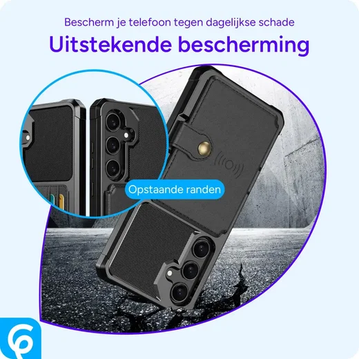Samsung Galaxy A35 3 in 1 Back Cover Portemonnee Hoesje Zwart afbeelding 8