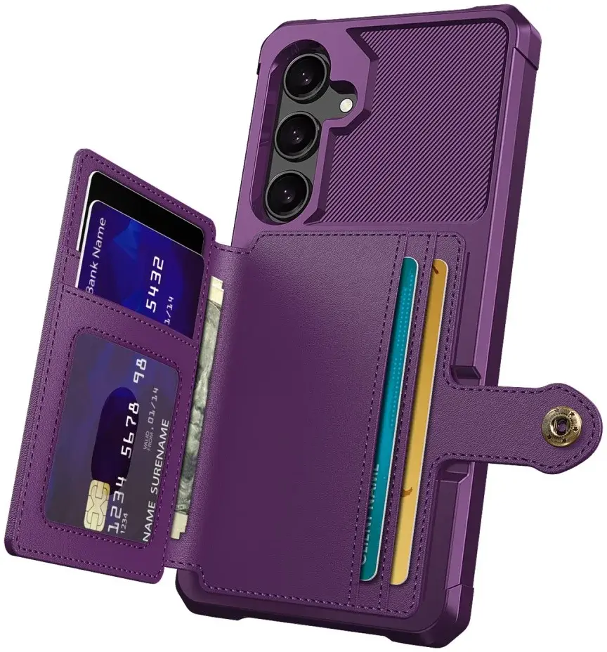 Samsung Galaxy A35 3 in 1 Back Cover Portemonnee Hoesje Paars afbeelding 2
