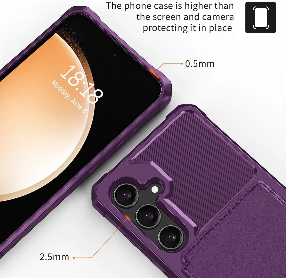 Samsung Galaxy A35 3 in 1 Back Cover Portemonnee Hoesje Paars afbeelding 8