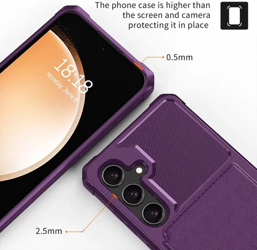 Samsung Galaxy A35 3 in 1 Back Cover Portemonnee Hoesje Paars afbeelding 8