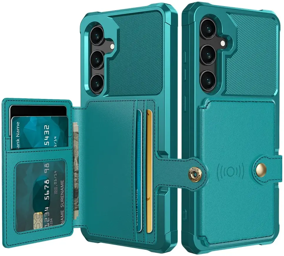 Samsung Galaxy A35 3 in 1 Back Cover Portemonnee Hoesje Groen afbeelding 1