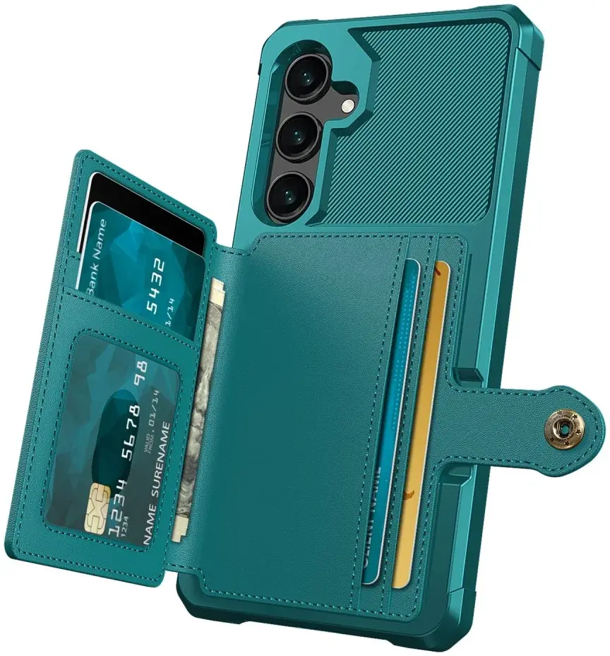 Samsung Galaxy A35 3 in 1 Back Cover Portemonnee Hoesje Groen afbeelding 2