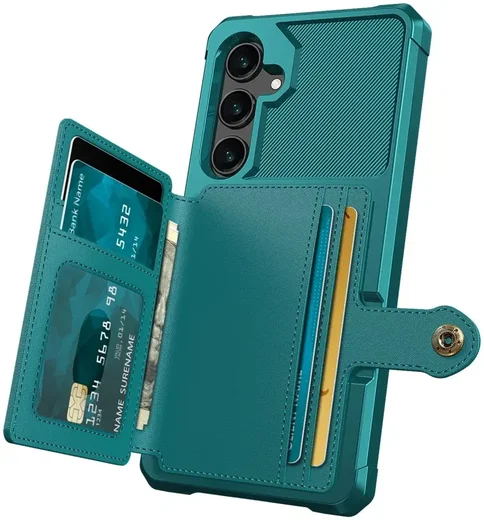 Samsung Galaxy A35 3 in 1 Back Cover Portemonnee Hoesje Groen afbeelding 2