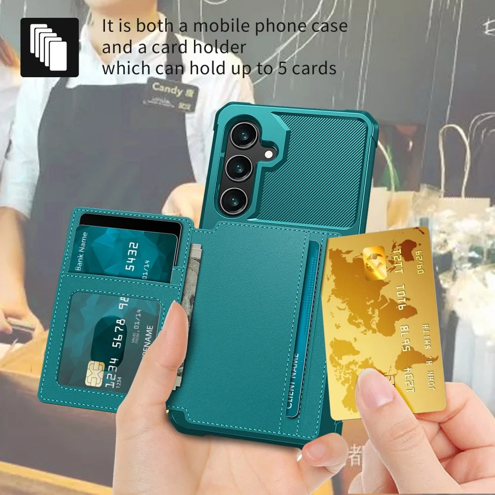 Samsung Galaxy A35 3 in 1 Back Cover Portemonnee Hoesje Groen afbeelding 4