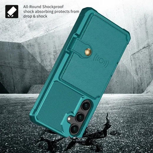 Samsung Galaxy A35 3 in 1 Back Cover Portemonnee Hoesje Groen afbeelding 7