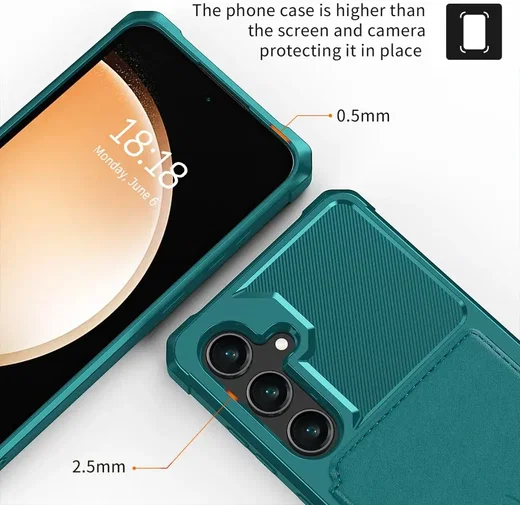 Samsung Galaxy A35 3 in 1 Back Cover Portemonnee Hoesje Groen afbeelding 8