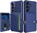 Samsung Galaxy A55 3 in 1 Back Cover Portemonnee Hoesje Donkerblauw
