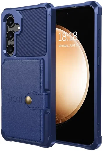 Samsung Galaxy A55 3 in 1 Back Cover Portemonnee Hoesje Donkerblauw afbeelding 2