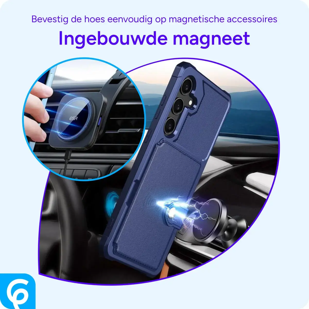 Samsung Galaxy A55 3 in 1 Back Cover Portemonnee Hoesje Donkerblauw afbeelding 9