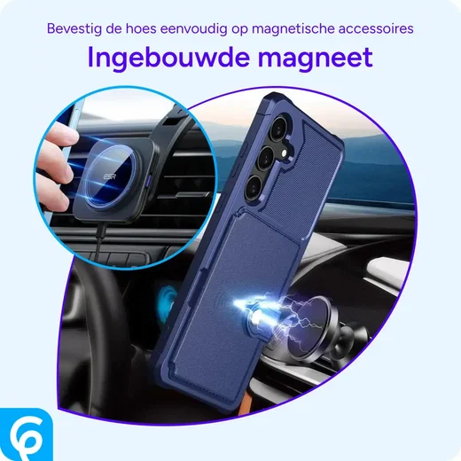 Samsung Galaxy A55 3 in 1 Back Cover Portemonnee Hoesje Donkerblauw afbeelding 9