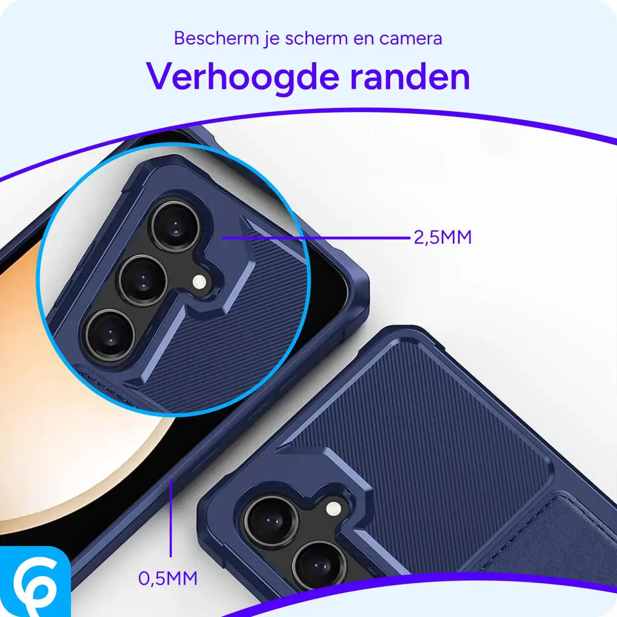 Samsung Galaxy A55 3 in 1 Back Cover Portemonnee Hoesje Donkerblauw afbeelding 5