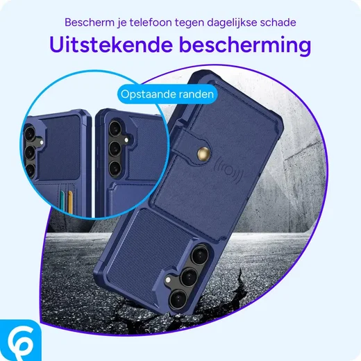 Samsung Galaxy A55 3 in 1 Back Cover Portemonnee Hoesje Donkerblauw afbeelding 7