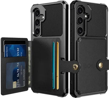 Samsung Galaxy A55 3 in 1 Back Cover Portemonnee Hoesje Zwart