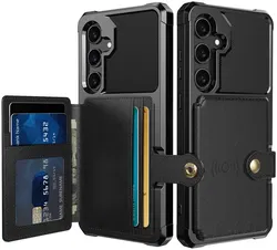 Samsung Galaxy A55 3 in 1 Back Cover Portemonnee Hoesje Zwart afbeelding