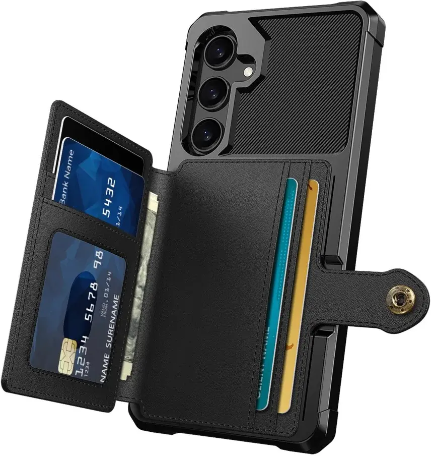 Samsung Galaxy A55 3 in 1 Back Cover Portemonnee Hoesje Zwart afbeelding 2