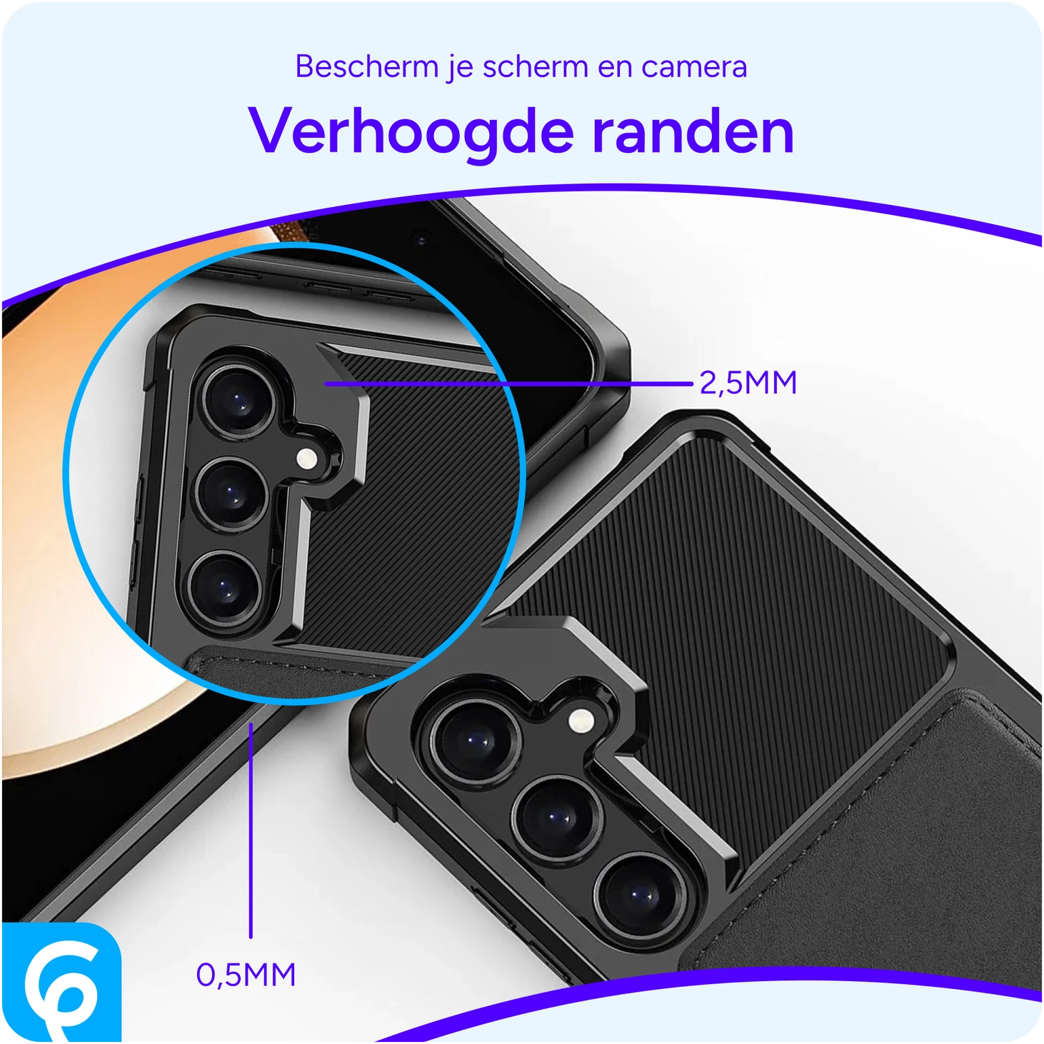 Samsung Galaxy A55 3 in 1 Back Cover Portemonnee Hoesje Zwart afbeelding 7